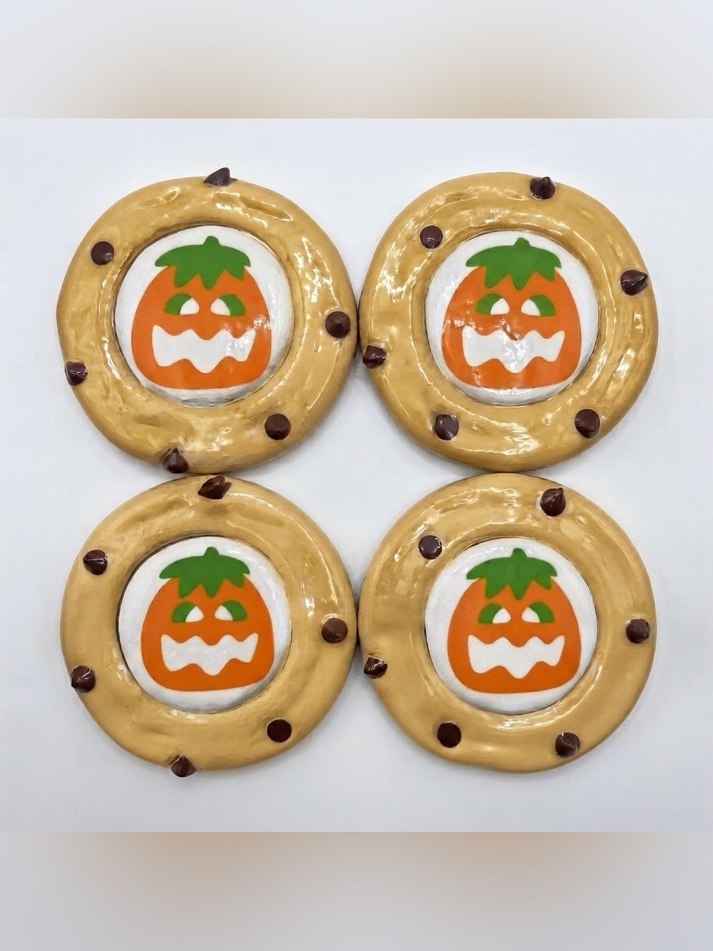 NWT Pillsbury Style Chocolate Chip Sugar Cookie Coasters - Handmade - Set of 4